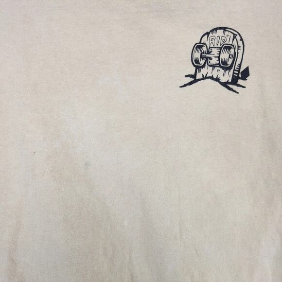 Volcom Skater Graphic T-Shirt Men's L Livin' Till Death Beige Streetwear Grunge - Picture 8 of 10